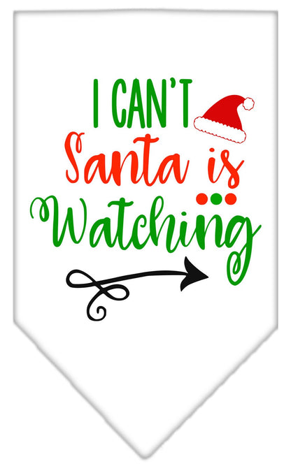 Christmas Pet and Dog Bandana Screen Printed, "I Can't, Santa Is Watching"