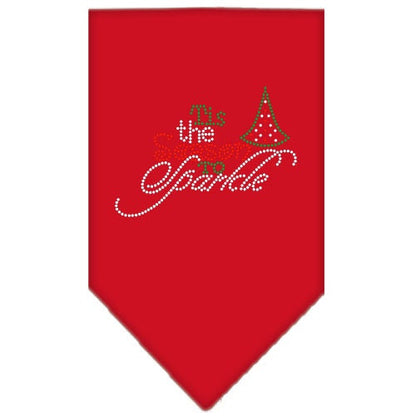 Christmas Pet and Dog Bandana Rhinestone, "Tis The Season To Sparkle"