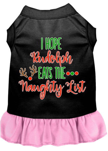 Christmas Pet Dog & Cat Dress Screen Printed, "I Hope Rudolph Eats The Naughty List"