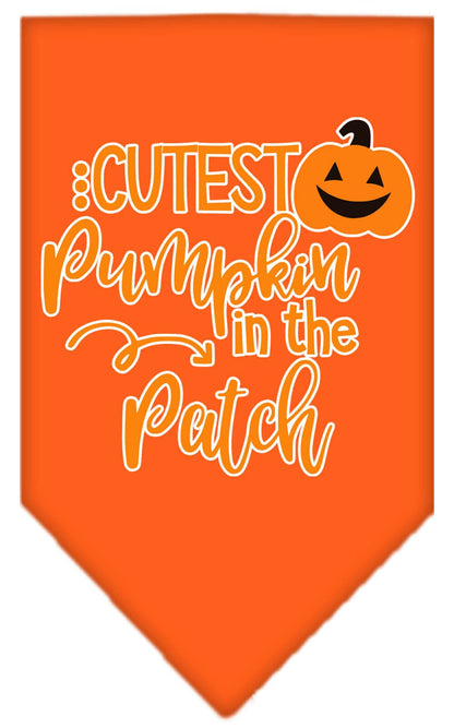 Halloween Pet and Dog Bandana Screen Printed, "Cutest Pumpkin In The Patch"