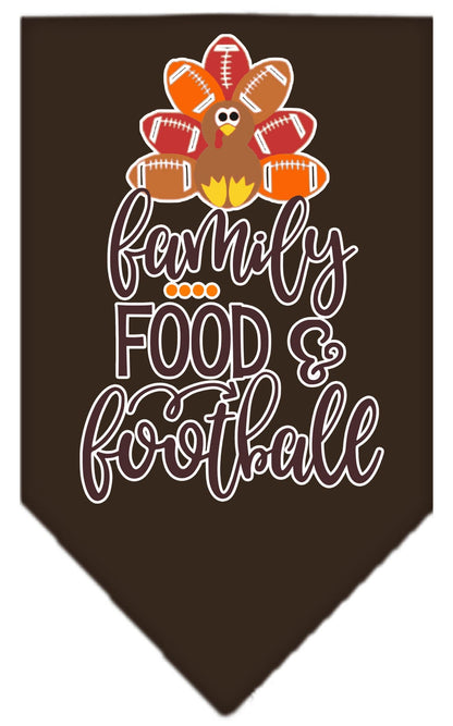 Pet and Dog Bandana Screen Printed, "Family, Food, & Football"