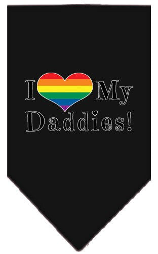 Pet and Dog Bandana Screen Printed, "I Heart My Daddies"