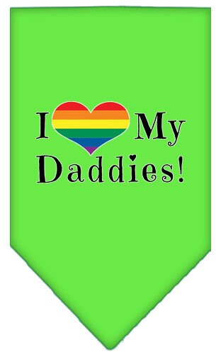 Pet and Dog Bandana Screen Printed, "I Heart My Daddies"