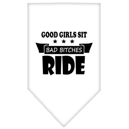 Pet and Dog Bandana Screen Printed, "Bitches Ride"