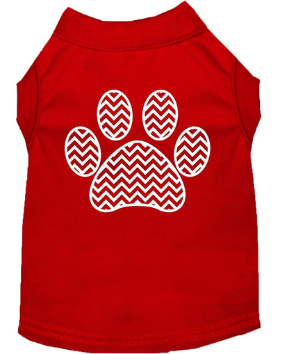 Pet Dog & Cat Shirt Screen Printed, "Chevron Paw"