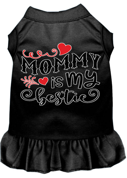 Pet Dog & Cat Dress Screen Printed, "Mommy Is My Bestie"