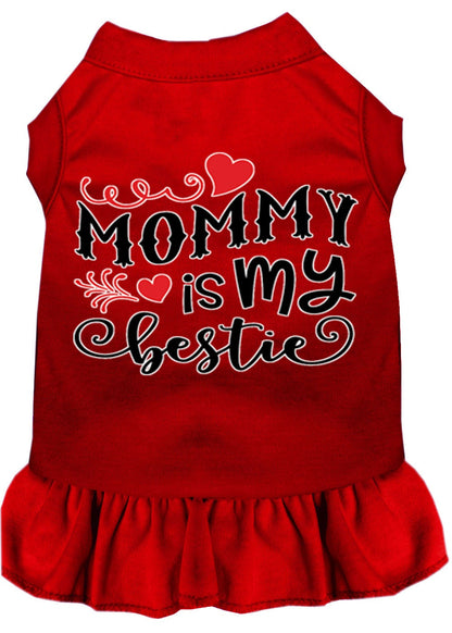 Pet Dog & Cat Dress Screen Printed, "Mommy Is My Bestie"