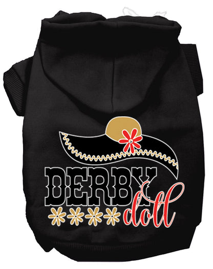 Pet, Dog & Cat Hoodie Screen Printed, "Derby Doll"