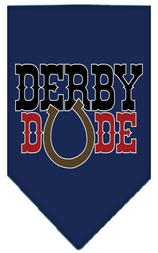 Pet and Dog Bandana Screen Printed, "Derby Dude"