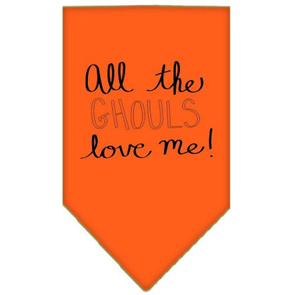 Halloween Pet and Dog Bandana Screen Printed, "All The Ghouls Love Me"