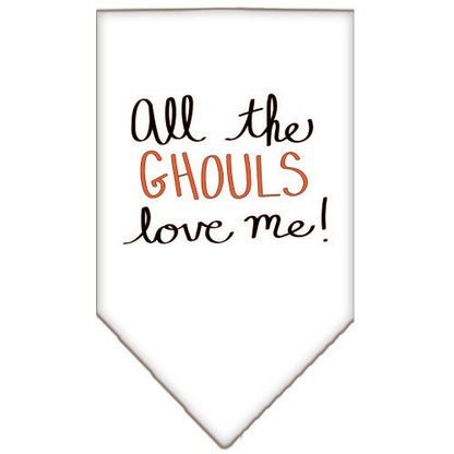 Halloween Pet and Dog Bandana Screen Printed, "All The Ghouls Love Me"