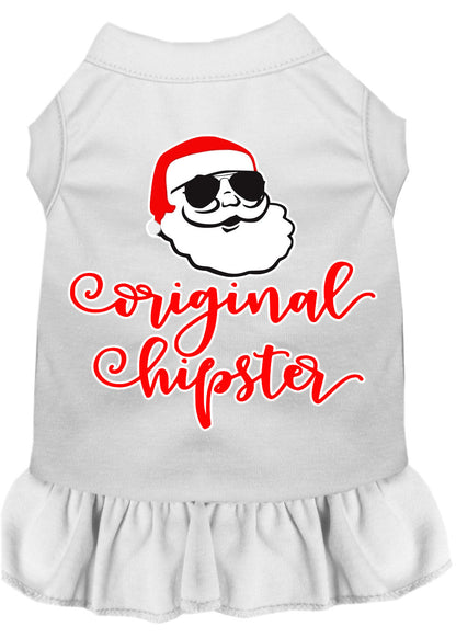 Christmas Dog Dress, Pet Dog & Cat Dress Screen Printed, "Original Hipster"