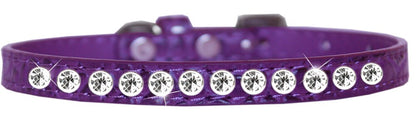 Dog, Puppy & Pet Designer Croc Collar, "One Row Clear Crystal Rimsets"