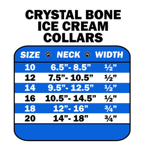 Dog, Puppy & Pet Ice Cream Collar, "Clear Crystal Bone"