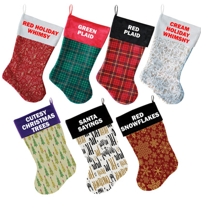 Christmas Velvet Stocking, "Whimsical Christmas Group" **Choose from 7 different patterns!**