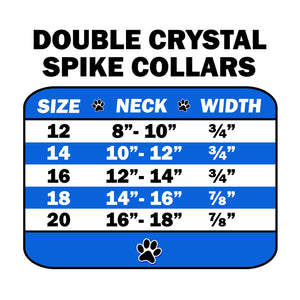 Dog, Puppy and Pet Ice Cream  Collar, "Double Crystal & Clear Spikes"