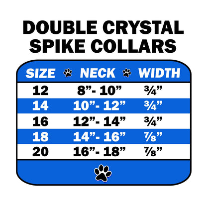 Dog, Puppy and Pet Ice Cream  Collar, "Double Crystal & Bright Pink Spikes"