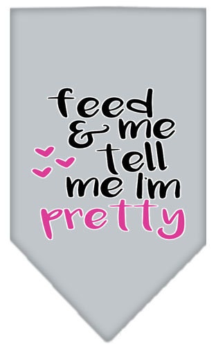 Pet and Dog Bandana Screen Printed, "Feed Me & Tell Me I'm Pretty"