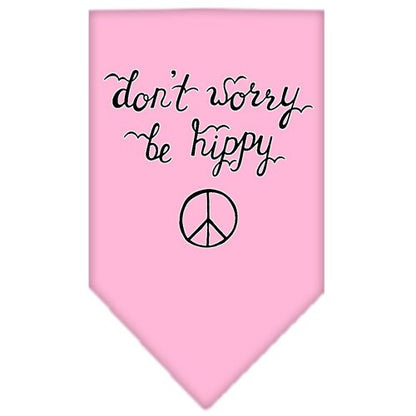 Pet and Dog Bandana Screen Printed, "Don't Worry, Be Hippy"