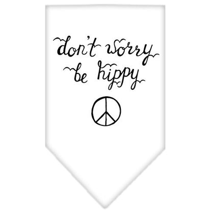 Pet and Dog Bandana Screen Printed, "Don't Worry, Be Hippy"