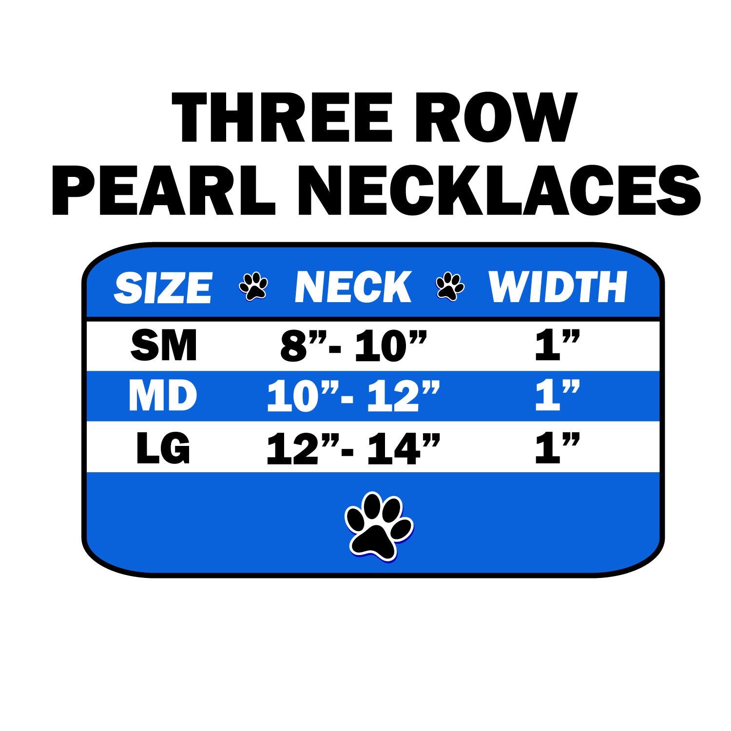 Dog, Cat and Pet Necklace, "Three Row Pearl"
