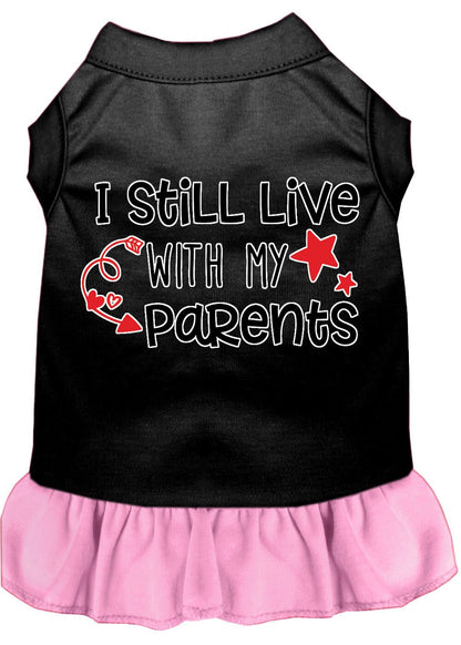 Dog Dress, Pet Dog & Cat Dress Screen Printed, "I Still Live With My Parents"