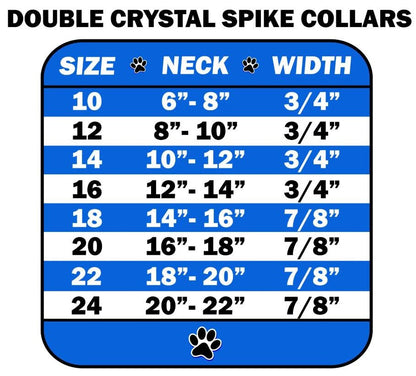 Pet and Dog Spike Collar, "Double Crystal & White Spikes"