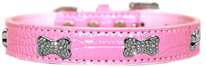 Dog, Puppy & Pet Designer Croc Collar, "Crystal Bone"