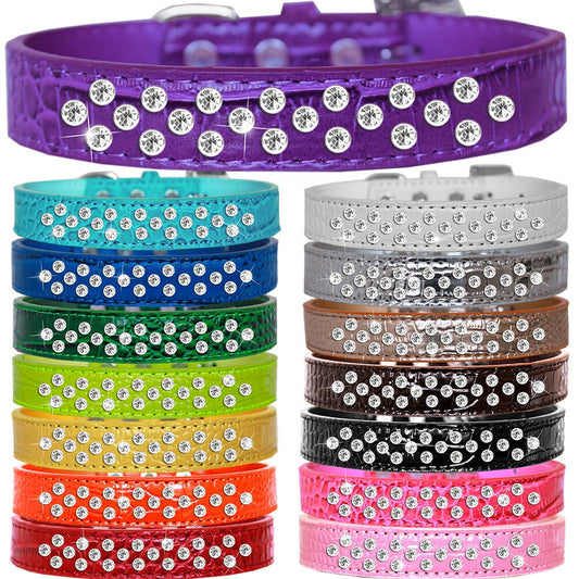 Dog, Puppy and Pet Designer Croc Collar, "Sprinkles Clear Jewel Rimsets"