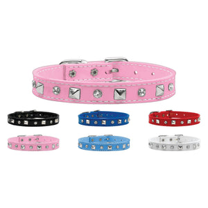 Dog, Puppy and Pet Collar, "Patent Crystal & Pyramid"