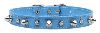 Dog, Puppy and Pet Collar, "Patent Crystal & Spike"