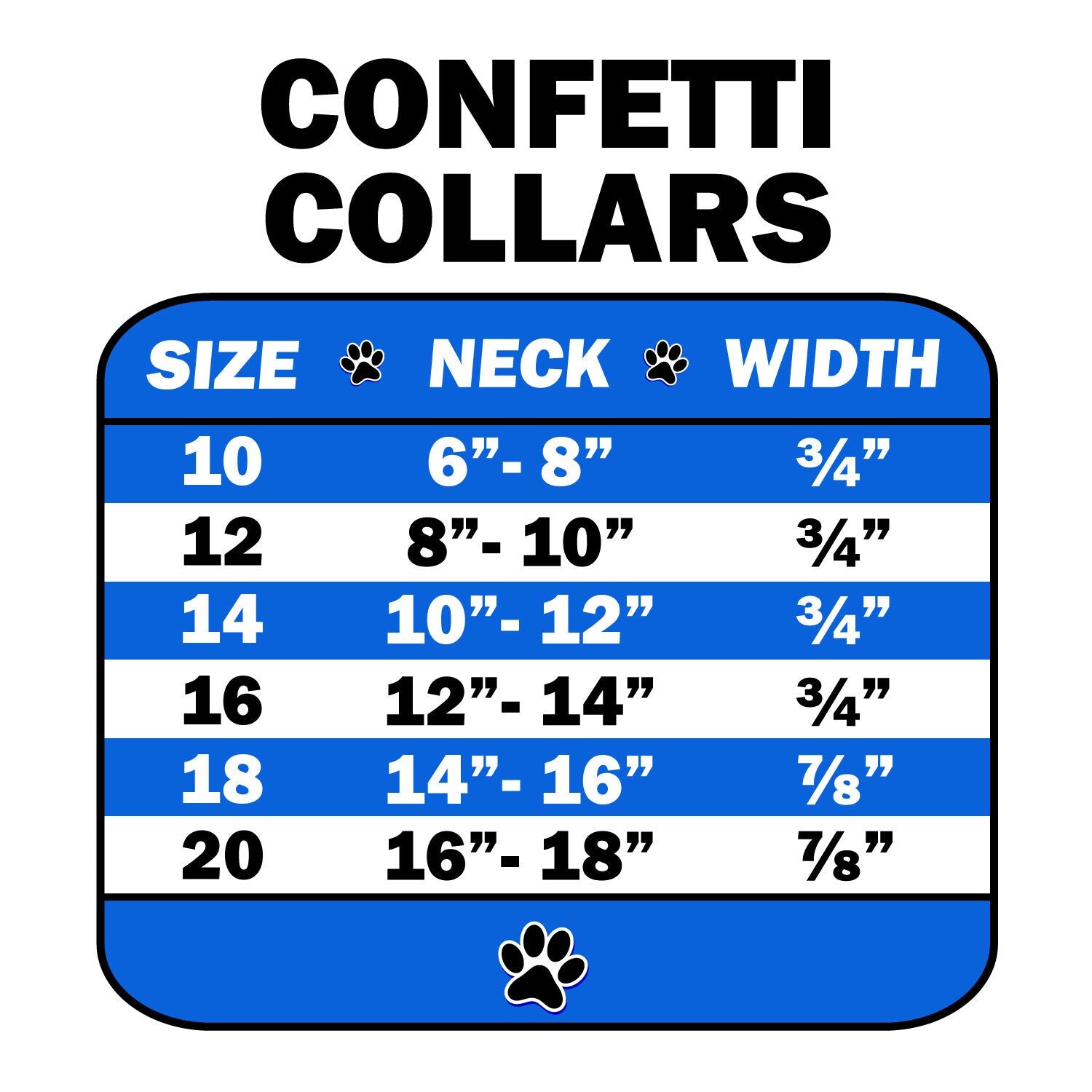 Dog, Puppy & Pet Collar, "Confetti"