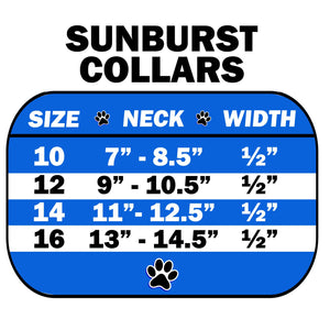 Dog, Puppy & Pet Collar, "Sunburst Crystal Flower"