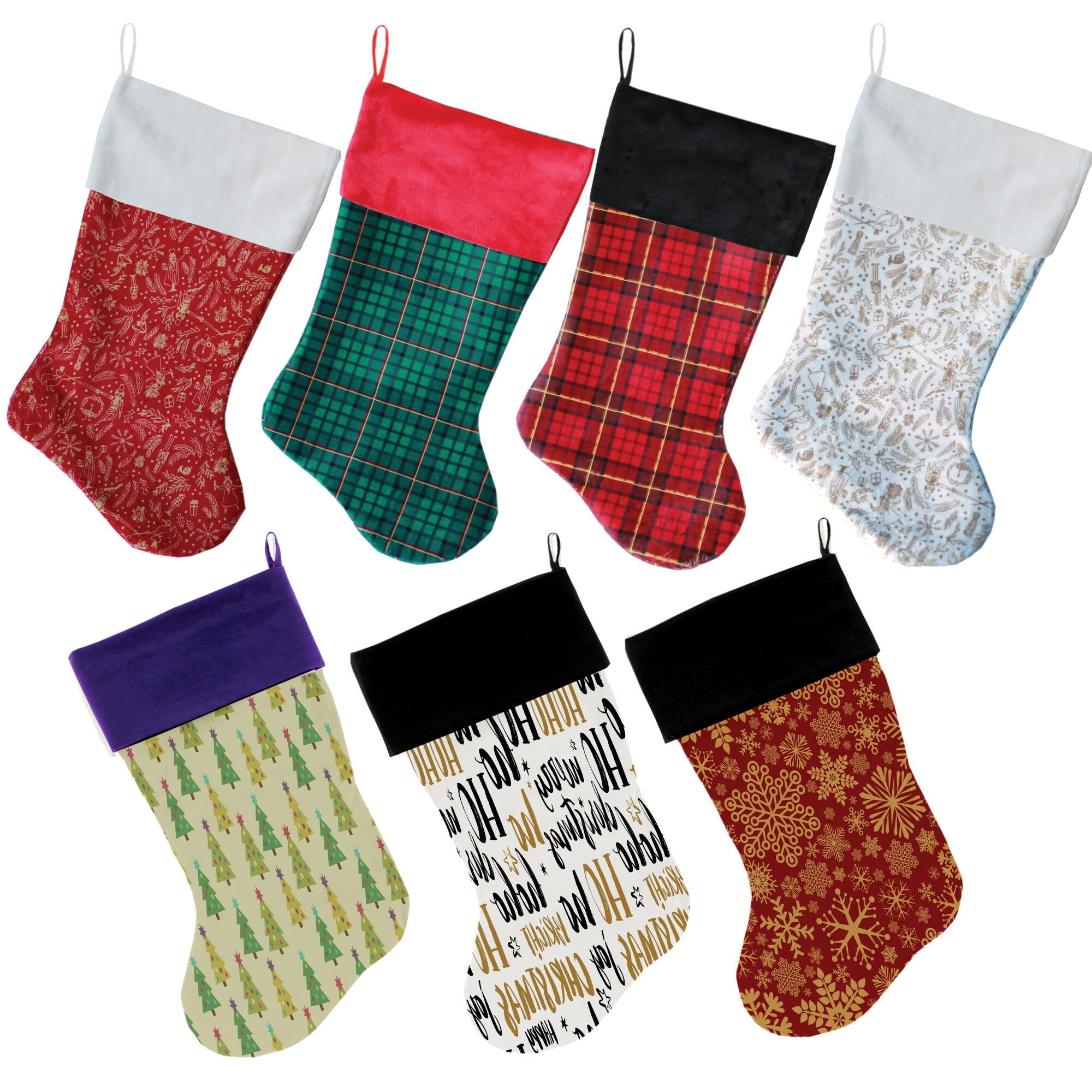 Christmas Velvet Stocking, "Whimsical Christmas Group" **Choose from 7 different patterns!**
