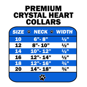 Dog, Puppy & Pet Premium Collar, "Clear Crystal Heart"