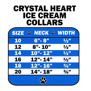 Dog, Puppy & Pet Ice Cream Collar, "Clear Crystal Heart"