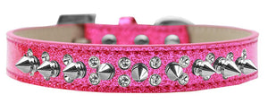 Dog, Puppy and Pet Ice Cream  Collar, "Double Crystal & Clear Spikes"