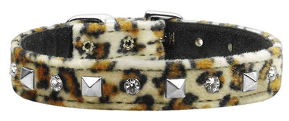 Dog, Puppy and Pet Collar, "Animal Print Crystal & Pyramid"