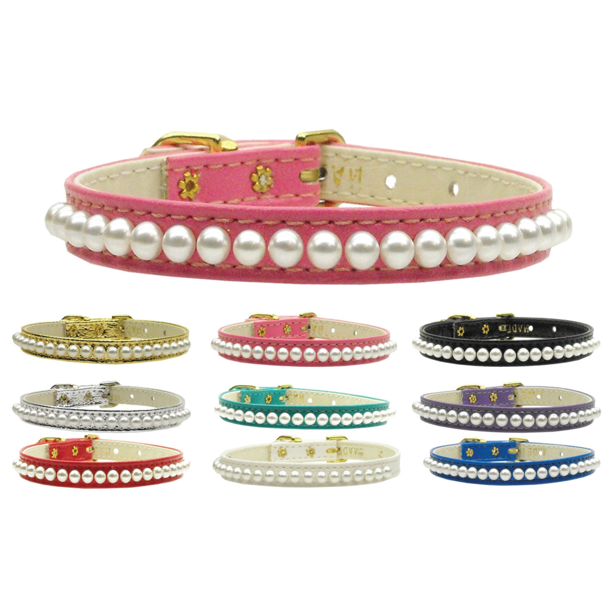 Dog, Puppy & Pet Collar, "3/8" Wide Pearl"