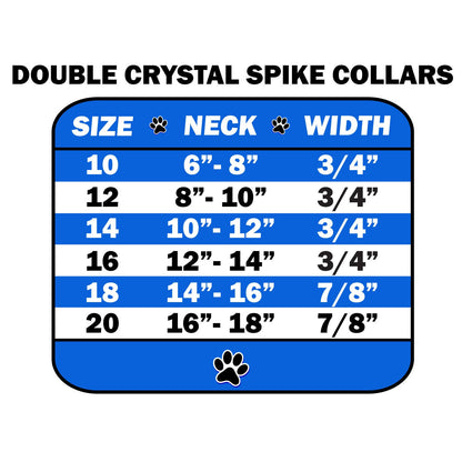 Pet and Dog Spike Collar, "Double Crystal & Spikes"