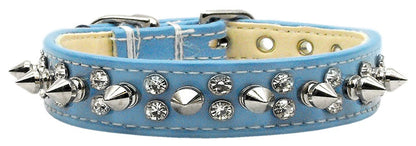 Pet and Dog Spike Collar, "Double Crystal & Spikes"