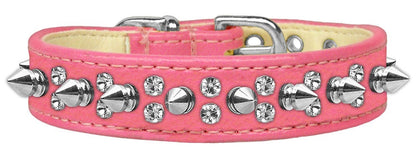 Pet and Dog Spike Collar, "Double Crystal & Spikes"