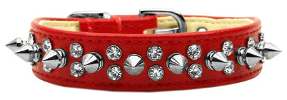 Pet and Dog Spike Collar, "Double Crystal & Spikes"