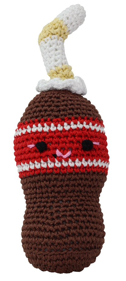 Knit Knacks Organic Cotton Pet & Dog Toys, "Food Collection" (Choose from: Hamburger, Hot Dog, Drumstick, Pizza, Soda, or Ice Cream Cone)