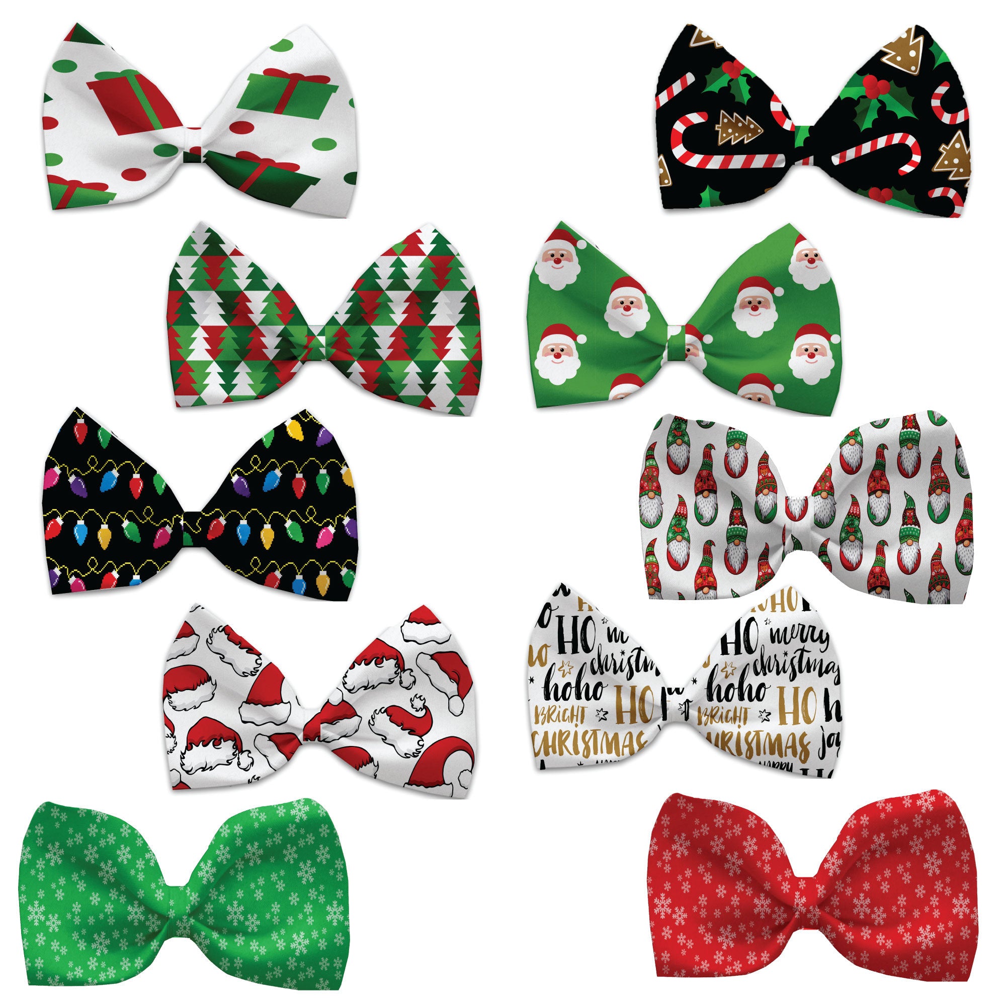 Christmas Pet, Dog and Cat Bow Ties, "Christmas Carols Group" (Choose from 10 different patterns!)