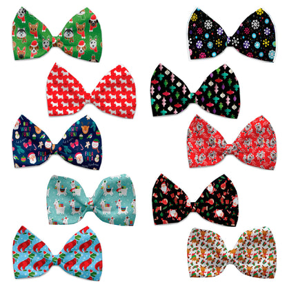 Christmas Pet, Dog and Cat Bow Ties, &quot;Christmas Friends Group&quot; (Choose from 10 different patterns!)