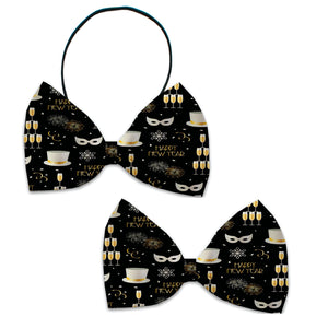 New Year's Eve Pet, Dog & Cat Bow Ties, "Fancy New Year"
