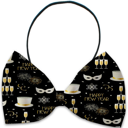 New Year's Eve Pet, Dog & Cat Bow Ties, "Fancy New Year"