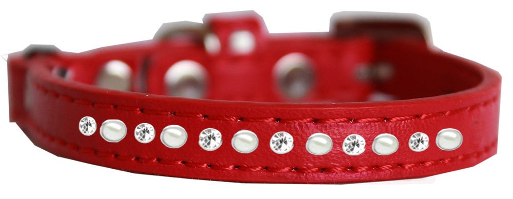 Premium Cat Safety Collar, "Pearl & Clear Jewel"