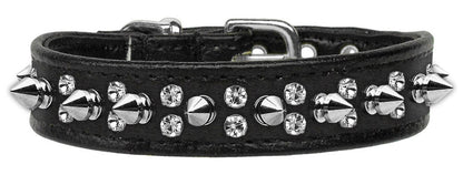 Pet and Dog Spike Collar, "Double Crystal & Spikes"